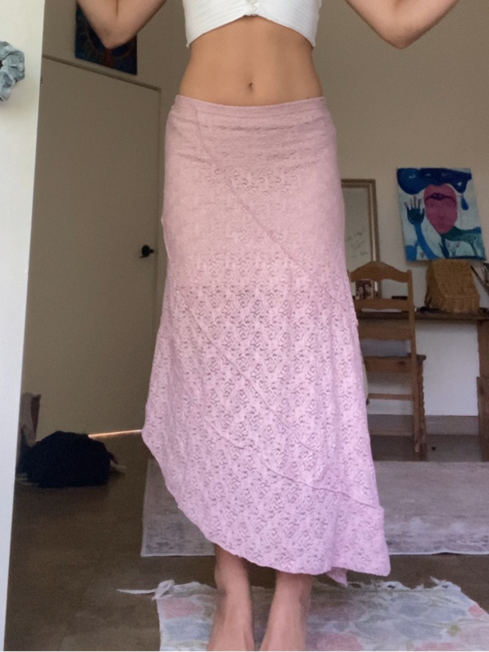 Ultra Flirt Pink Lace Maxi Skirt
